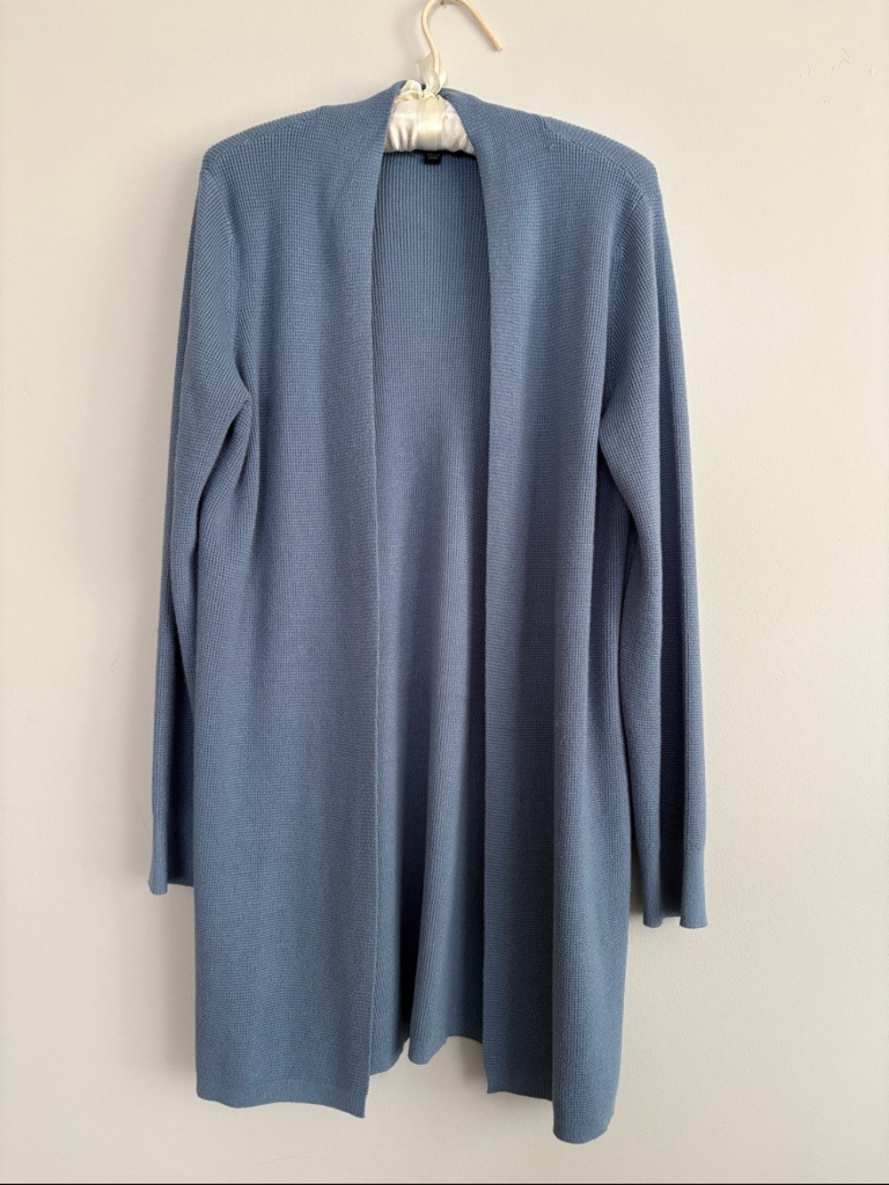 Cyrus Open-Front Light Blue Women's Knit Cardigan, Size Medium